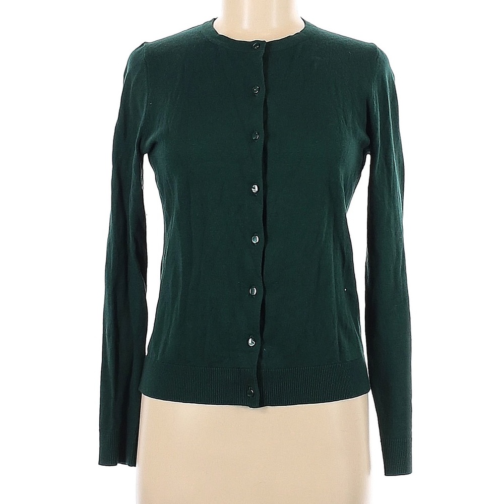 Ann Taylor Factory Green Fitted Cardigan